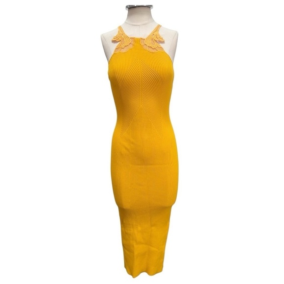 Self Portrait Ribbed Knit Sleeveless Body Con Midi Dress Size Small - Picture 2 of 10